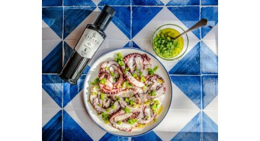 CARPACCIO DE POULPE À LA CITRONETTE DE POIVRON VERT DOUX